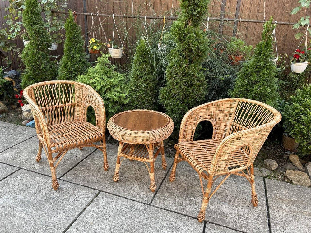 Меблі плетені балконні з лози Київ - фото 5