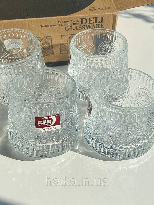 Набір склянок OLens "Тристан" 170 мл 6 шт 7х7,5 см товсте скло для дому та ресторанів 102-309 Київ - фото 3