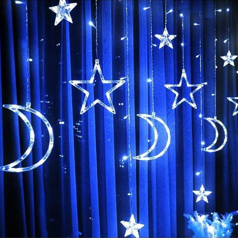 Світлодіодна гірлянда штора Зірка на місяці з пультом 12 предметів,220V SBR Київ - фото 1