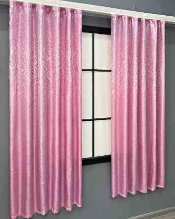 Комплект коротких штор VR-Textil Жакард Савана № 519ш Рожевий 130х170 см 2 шт (35-0419) Київ