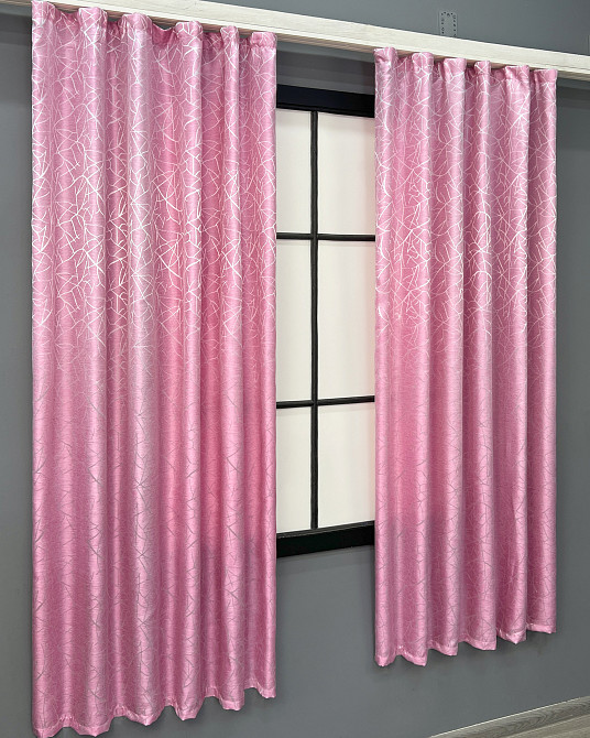 Комплект коротких штор VR-Textil Жакард Савана № 519ш Розовый 130х170 см 2 шт (35-0419) Киев - изображение 3