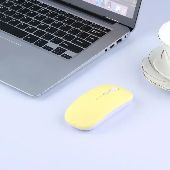 Мишка безшумна комп'ютерна Macarone Lite  Жовта Запоріжжя