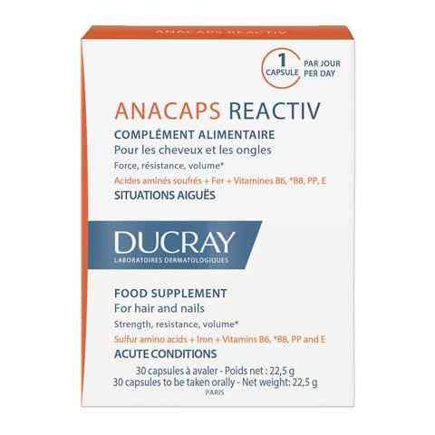Дюкре Анакапс Реактив Капсули для зміцнення волосся й нігтів Ducray Anacaps Reactiv Complement alimentaire 30 Дніпро