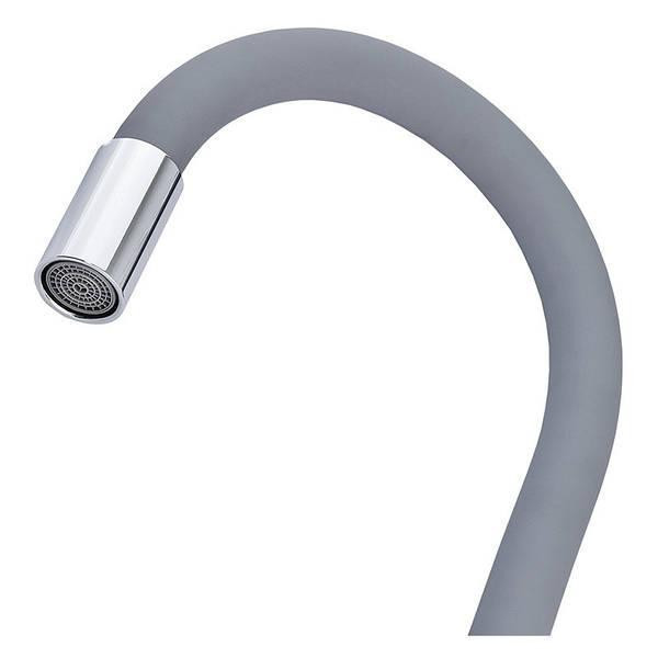 Смеситель для кухни MIXXUS SUS-011 REFLECTOR GRAY, с силиконовым гусаком, с нерж. стали, серый Харьков - изображение 4