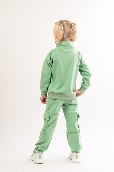 Костюм детский, спортивный х/б 100% (серый меланж, ментол, сиреневый,розовый, желтый) Крохатушка одяг 98, Ментол Киев - изображение 3