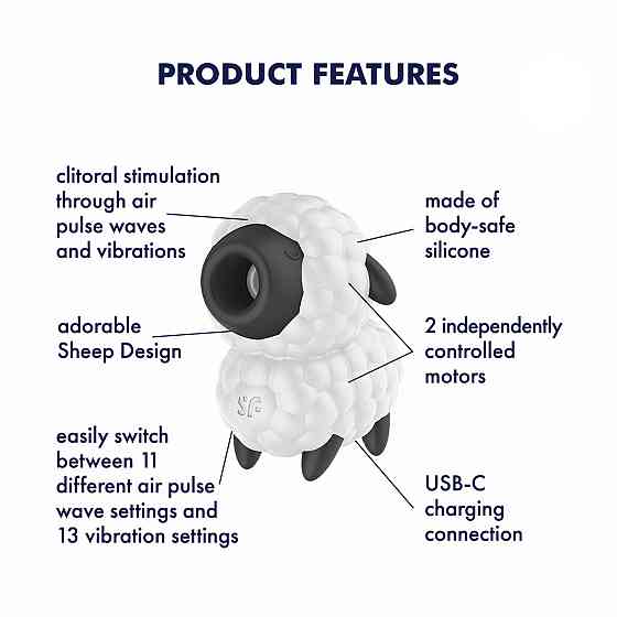 Вакуумний стимулятор клітора Satisfyer Dreamy Sheep Sex Aura Київ