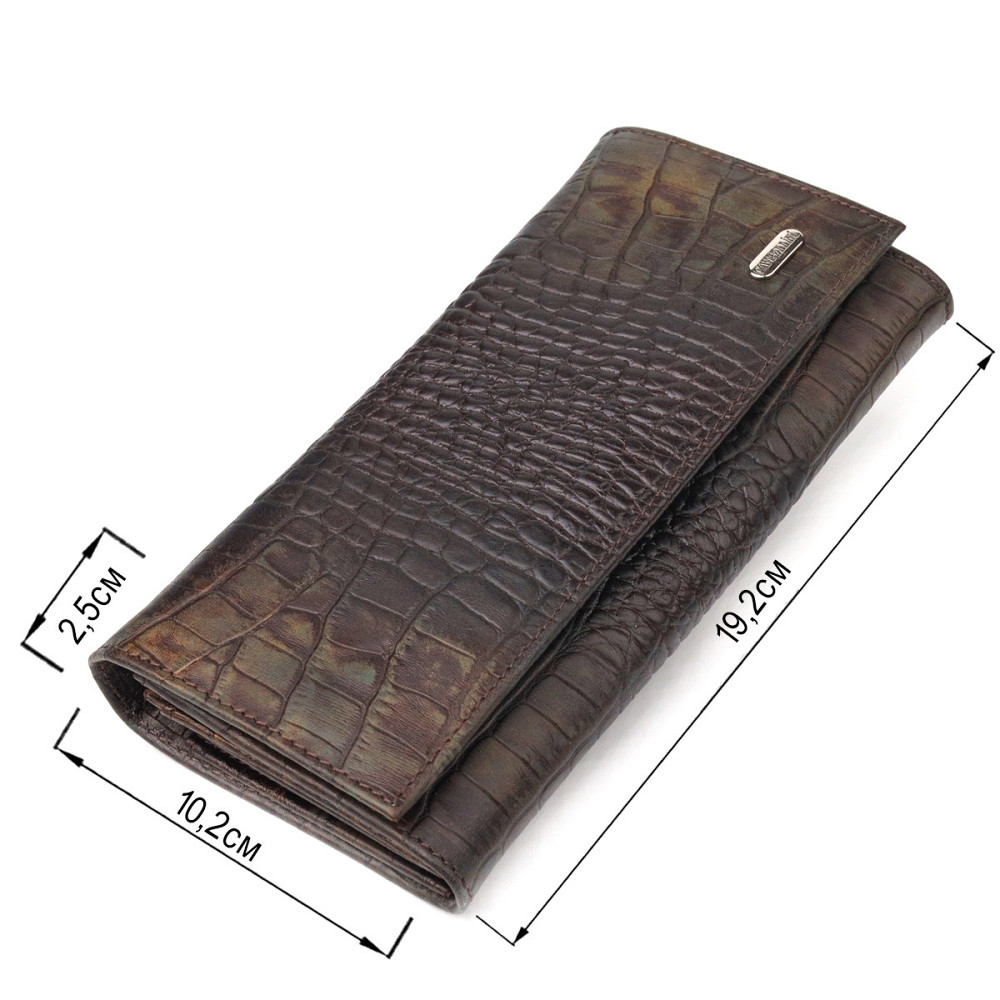 Интересный женский кошелек с монетницей из натуральной фактурной кожи CANPELLINI 21530 Разноцветный Киев - изображение 3