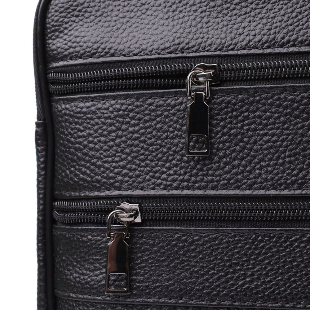 Містка чоловіча сумка з ручкою для перенесення в руці з натуральної шкіри Чорний (Vintage) Київ - фото 1