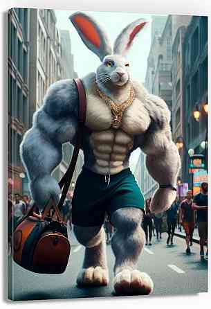 Картина Холсті в спортзал  Кролик KLM_8 60х90 см Київ