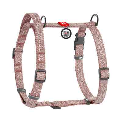Шлея для собак WAUDOG Н-подібна Re-cotton з QR паспортом, світловідбивна M коричнева (25926) Вінниця
