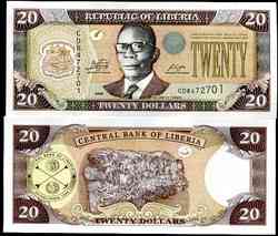 Ліберія / Liberia 20 dollars 2009 Pick 28e UNC Полтава