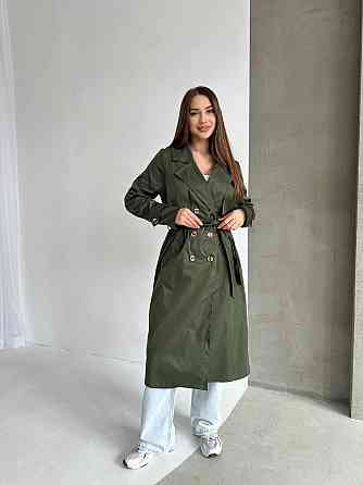 Жіночий трендовий стильний тренч  щільна котон-парка Хакі Одеса