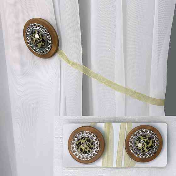 Магніти для штор і гардин Карпати набір 2 шт Коричневий з сріблястим (81-148) Київ