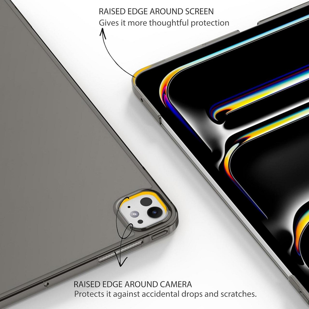Чехол EasyAcc для iPad Pro 13 M4 (2024) ультратонкий полупрозрачный матовый защитный чехол с задней крышкой черный Днепр - изображение 3