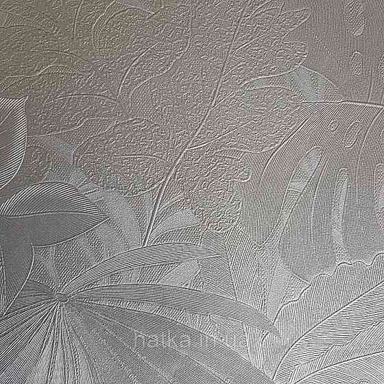 Шпалери метрові вінілові на флізелін Marburg Botanica рослинний принт листя монстери пальми сріблясті Київ