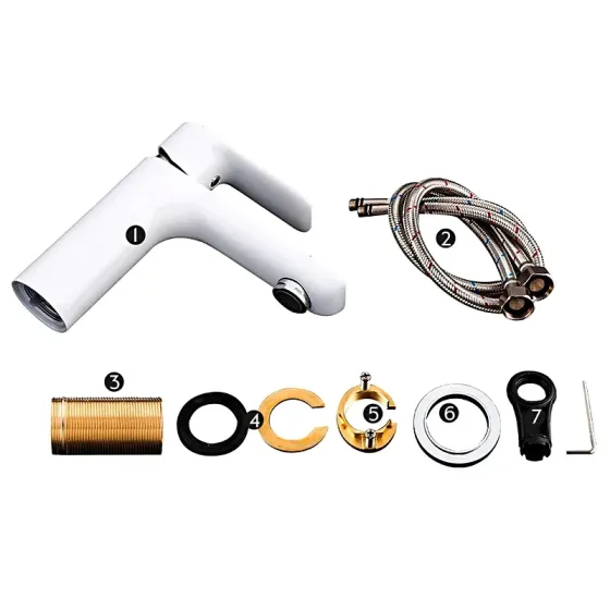 Змішувач для умивальника GAPPO G1048 білий/хром Київ