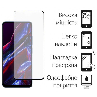Стекло защитное Dengos Full Glue Poco X5 5G (black) (TGFG-302) Винница - изображение 2