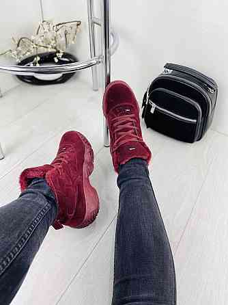 Жіночі черевики VINTAGE бордові еко-замша з утеплителем 36р. ( -2) Коломия