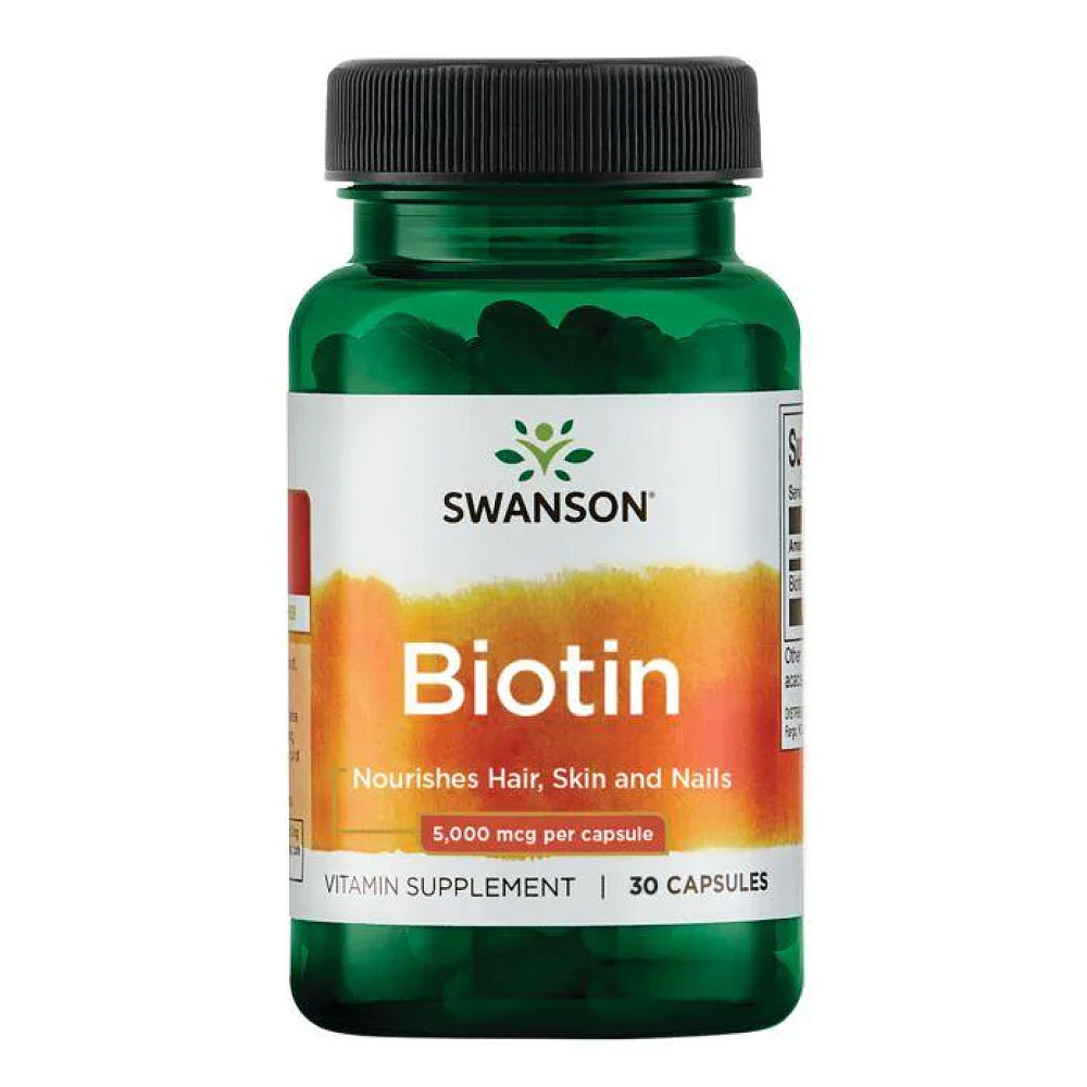 Біотин Swanson Biotin 5000 mcg - 30 caps Луцьк - фото 1