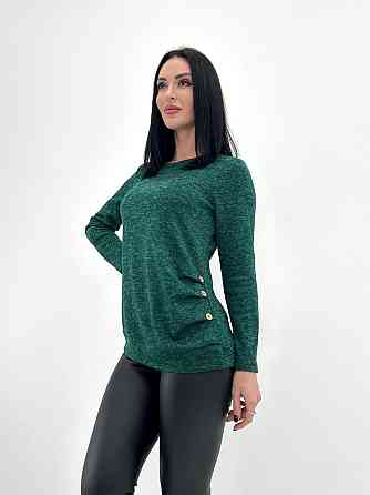 Жіноча кофтинка з гудзиками "Vesta" оптом | Норма і батал Темно-зелений, 50-52 Київ