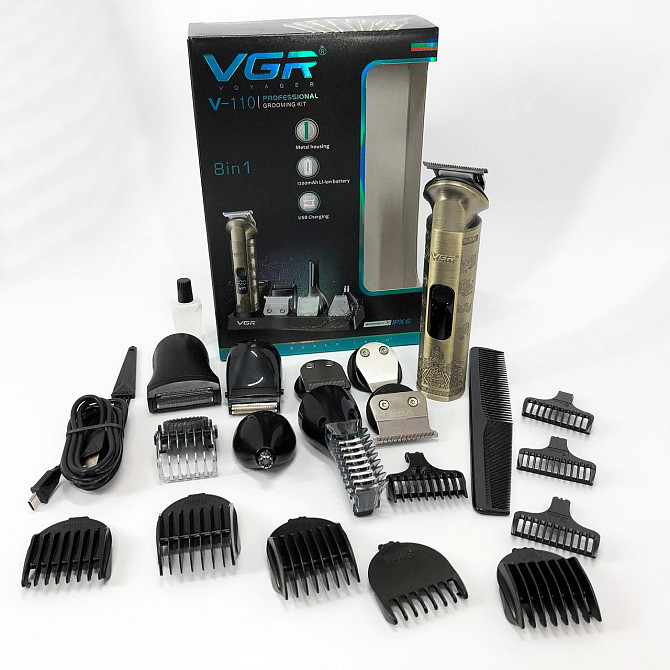 Бездротова електробритва VGR V-110, Тример для вусів, професійна, Професійна машинка для CS-377 стрижки голови Київ - фото 8