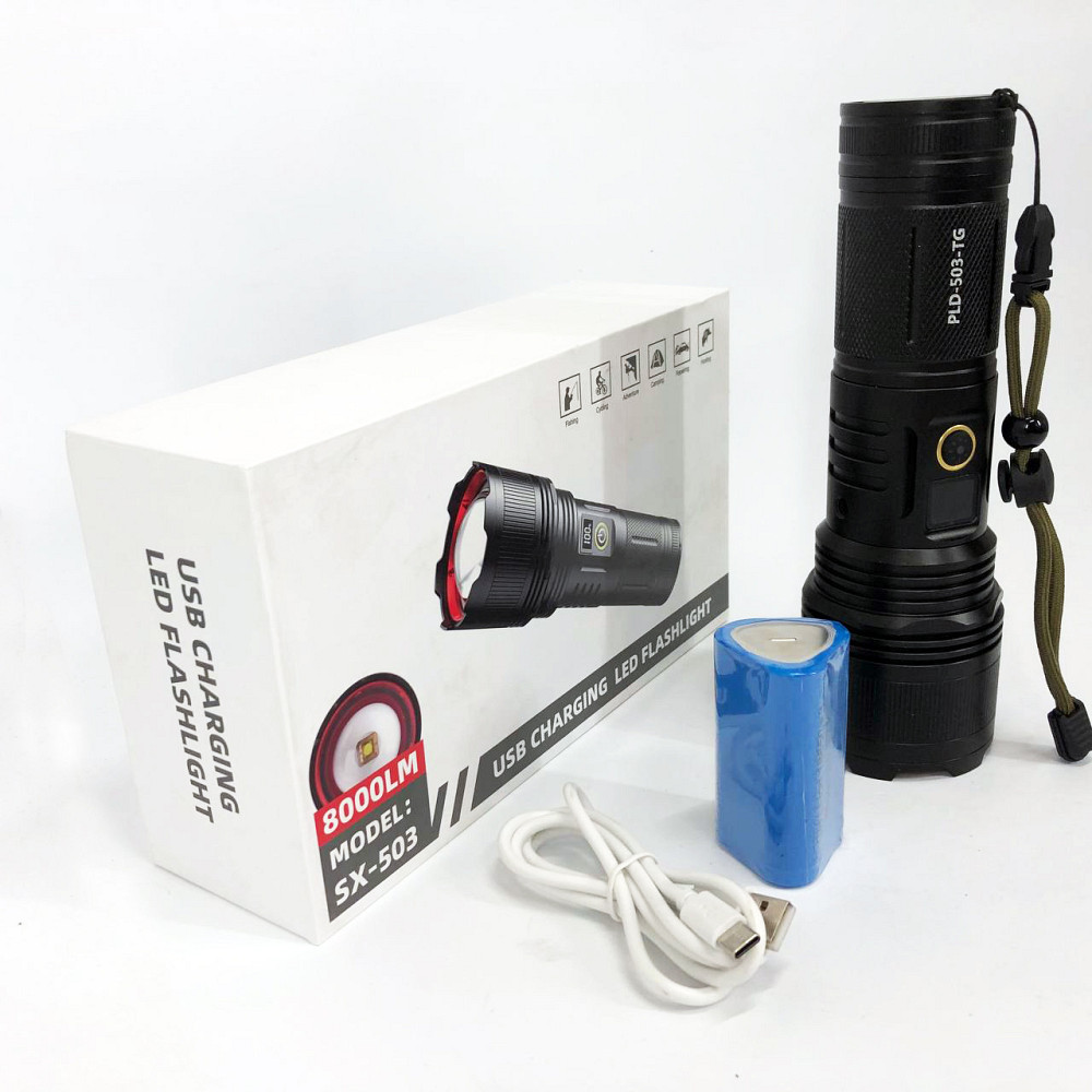 Пилозахищений ліхтар PLD-503-TG, Потужний світлодіодний кишеньковий ліхтарик, Ліхтарик police оригінал ZN-71 Львів - фото 9