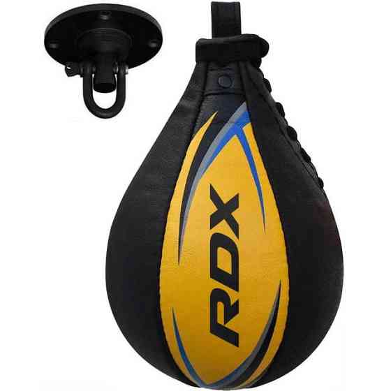 Пневмогруша боксерська RDX 2Y Boxing Speed Ball Leather Multi Yellow/Blue Кам'янське