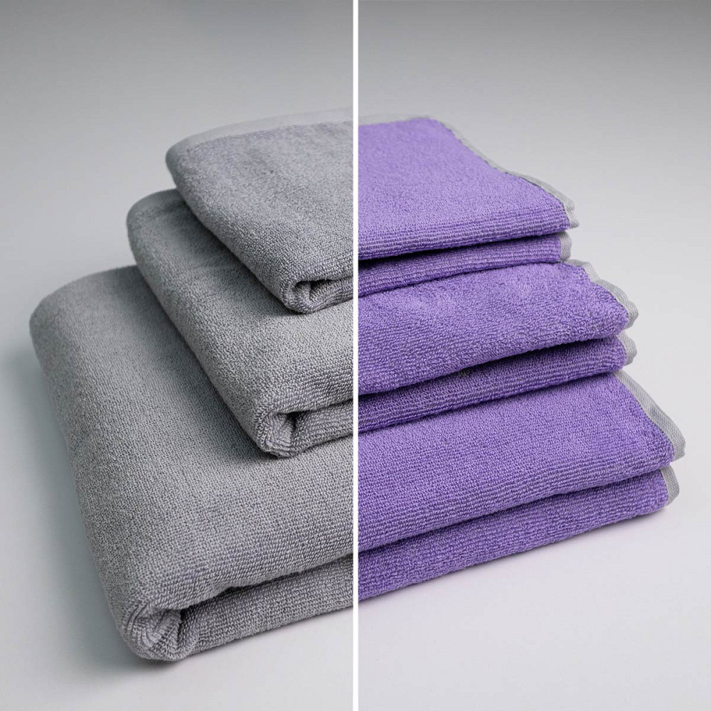 Набор махровых полотенец двусторонних Лаванда 3шт GM Textile 40х70см, 50х90см, 70х140см 400г/м2 (Лавандовый Серый) Сумы - изображение 1