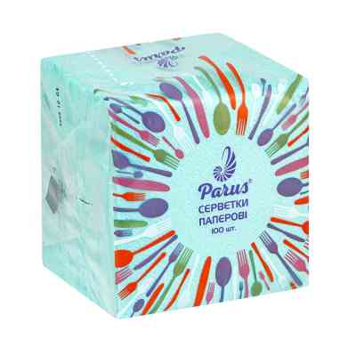 Салфетки столовые Parus 1 слой Зеленые 100 шт. (4820044170233) Винница