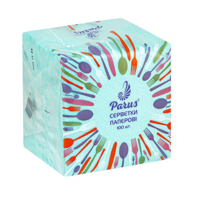Салфетки столовые Parus 1 слой Зеленые 100 шт. (4820044170233) Винница - изображение 1