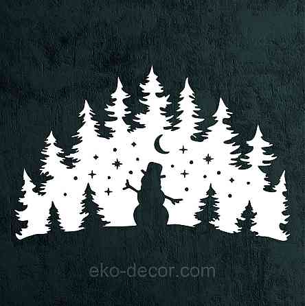 Декоративное настенное Панно «Новый год», Декор на стену 90*57 см, Белый Киев