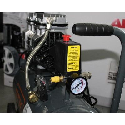 Компрессор GTM 24л, 105л/мин, 0,75кВт, 8бар, 220В, 2 цилиндра безмасляный (KAW750-24L) Винница - изображение 3