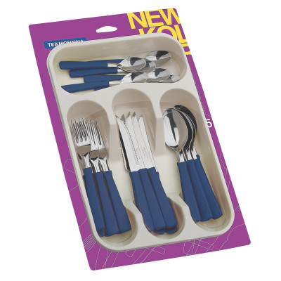 Набор столовых приборов Tramontina New Kolor 25 предметів в лотку Синій (23198/175) Винница - изображение 1