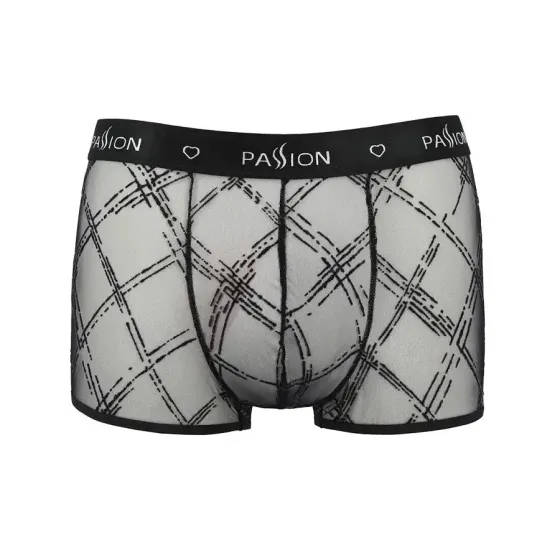 Чоловічі прозорі боксери Passion 032 SHORT JAMES L/XL Black, сітка Львів