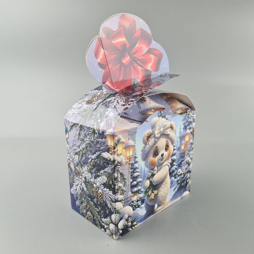 Новогодняя подарочная картонная упаковка для конфет (1000грм) №194 