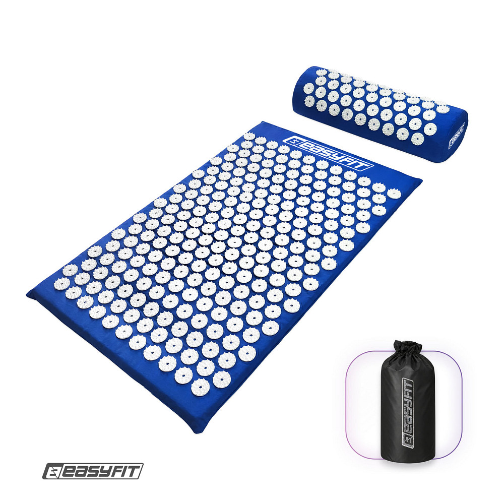 Масажний килимок EasyFit з подушкою (аплікатор Кузнєцова) + чохол Синій з білим Коломыя - изображение 7