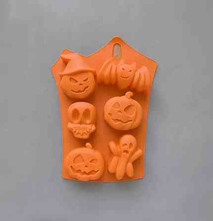 Силиконовая форма «Хэллоуин» – тыква, летучая мышь, череп и призрак для выпечки, шоколада и мыла Киев
