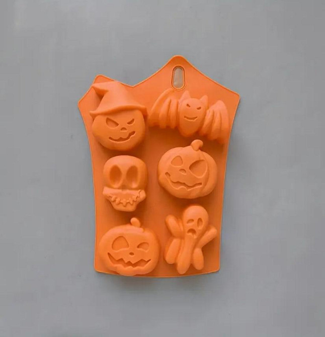 Силиконовая форма «Хэллоуин» – тыква, летучая мышь, череп и призрак для выпечки, шоколада и мыла Киев - изображение 2
