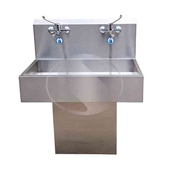 Локтевой умывальник медицинский на две секции с тумбой Киев