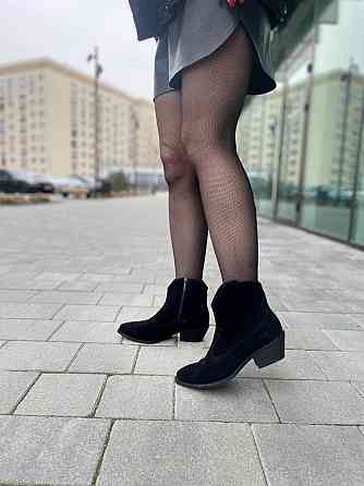 Dino Vittorio Черевики жіночі демісезонні весна-осінь чорні, натуральна замша на підборах р. 37 Коломия