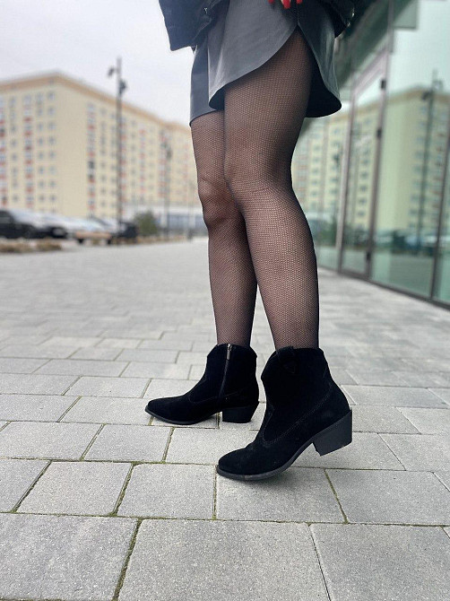 Dino Vittorio Черевики жіночі демісезонні весна-осінь чорні, натуральна замша на підборах р. 37 Коломия - фото 5