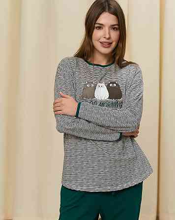 Женский комплект с однотонными штанами - Good morning Nicoletta 96903 XL Киев