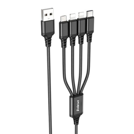 Кабель зарядний Bolatus USB - Micro USB + Lightning*2 + Type C 2м Луцьк - фото 1