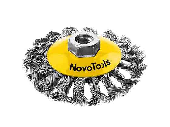 Щітка конусоподібна 100мм плетений дріт ТМ NovoTools Київ