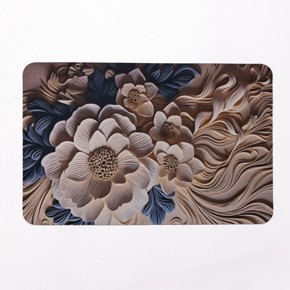 Антиковзний 3D килимок з м'якого діатоміту 38×58(см) вологопоглинаючий HP-42-64 Коломия - фото 1