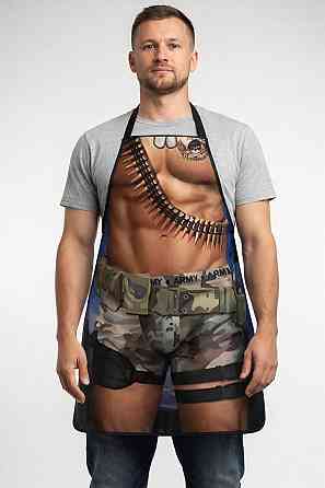 Фартук мужской кухонный с принтом мускулистого торса камуфляж 75 на 55 см разноцветный Киев