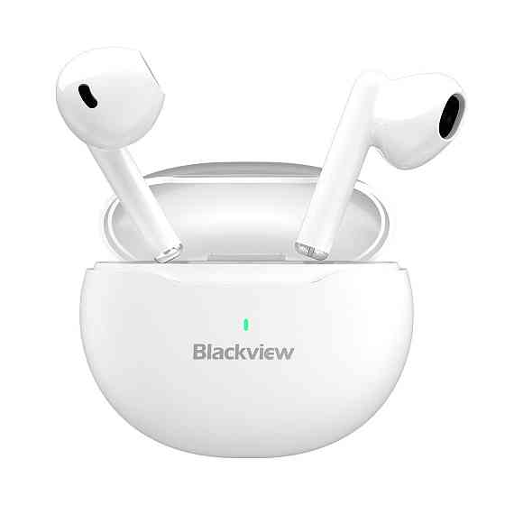 Бездротові навушники Blackview AirBuds 6 Bluetooth 5.3 Водозахист IPX7 Ультралегкі TWS Навушники Білі Київ