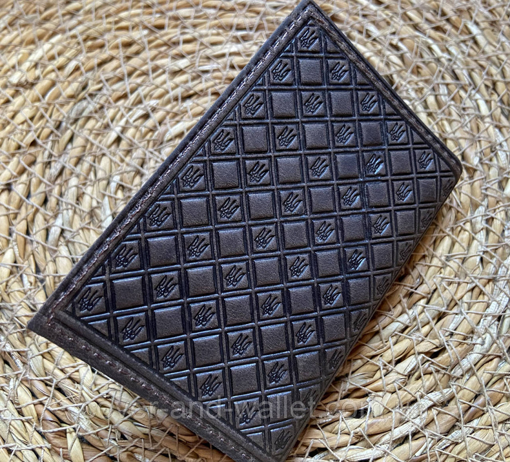 Коричнева шкіряна обкладинка на ID паспорт та авто документи Puos Київ - фото 6