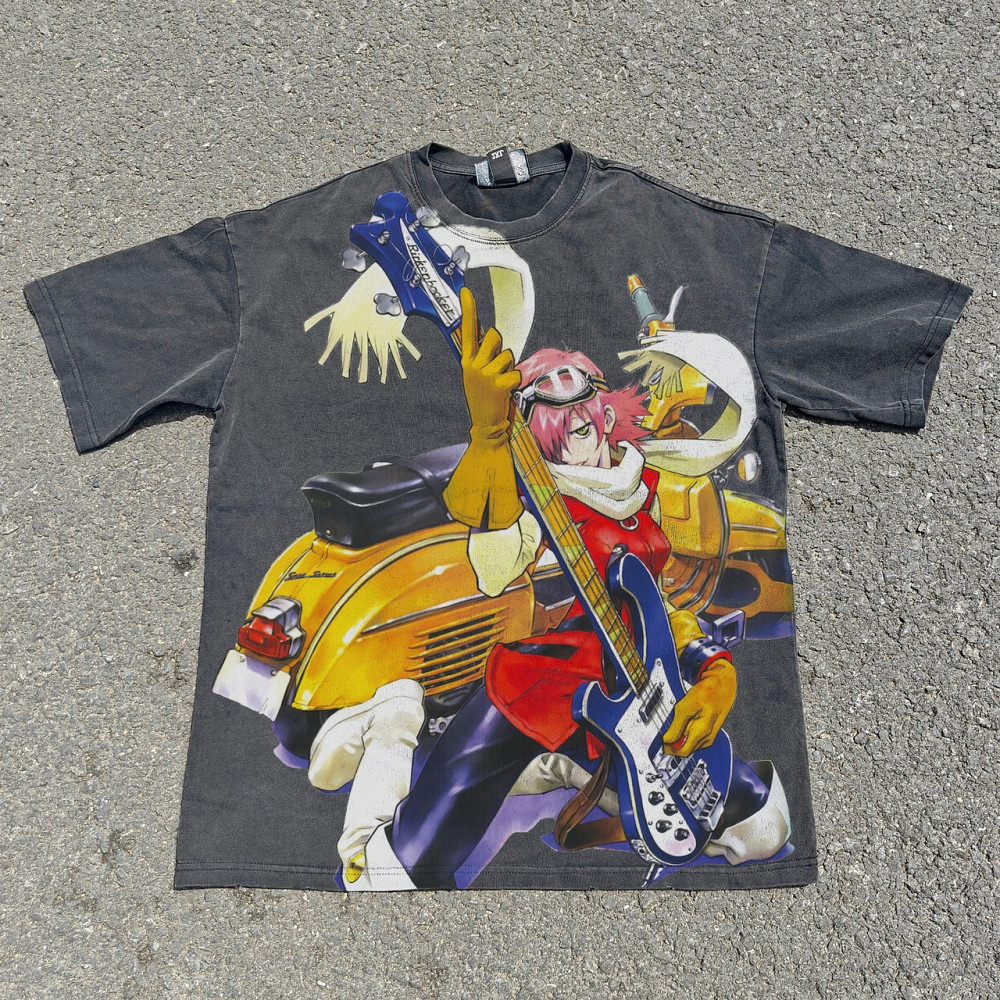 Футболка мужская с принтом аниме ФЛКЛ Флкл Харуко Риккенбаккер оверсайз (S/M/L) Черний Днепр - изображение 1