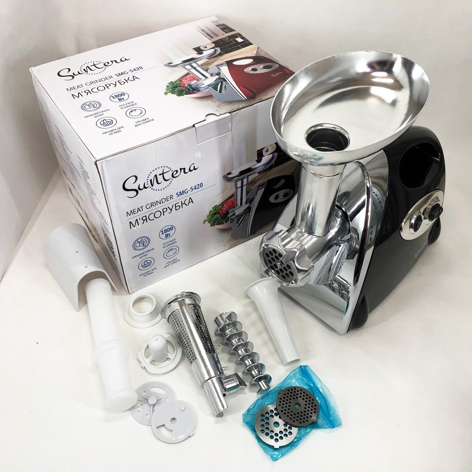 Мясорубка для профессиональной кухни SMG-5420B 1800 Вт, Электромясорубка бытовая с насадкой для колбасы WY-59 Львов - изображение 5